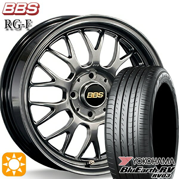 【取付対象】ヴェゼル オデッセイ 215/60R16 95H ヨコハマ ブルーアース RV03 BBS RG-F ダイヤモンドブラック（DB） 16インチ 7.0J 5H114.3 サマータイヤホイールセット