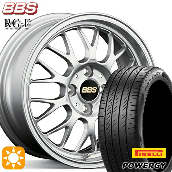 【取付対象】マツダ2 ノート 195/55R16 87V ピレリ パワジー BBS RG-F シルバー（SL） 16インチ 7.0J 4H100 サマータイヤホイールセット