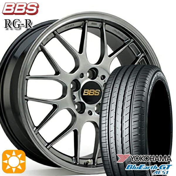 【取付対象】セレナ 215/40R18 89W XL ヨコハマ ブルーアースGT AE51 BBS RG-R ダイヤモンドブラック（DB） 18インチ 7.5J 5H114.3 サマータイヤホイールセット