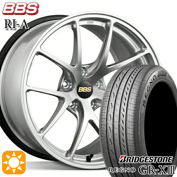 【取付対象】マークX スカイライン 225/45R18 95W XL ブリヂストン レグノ GR-X3 BBS RI-A ダイヤモンドシルバー（DS） 18インチ 7.5J 5H114.3 サマータイヤホイールセット