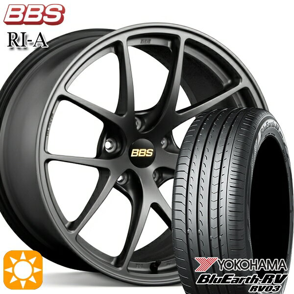 【取付対象】アクセラ アテンザ 215/45R18 93W XL ヨコハマ ブルーアース RV03 BBS RI-A マットグレイ（MGR） 18インチ 7.5J 5H114.3 サマータイヤホイールセット