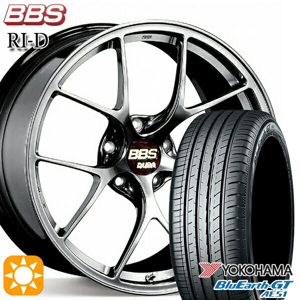 5/18 D会員限定P13倍★ 225/40R19 93W XL ヨコハマ ブルーアースGT AE51 BBS RI-D ダイヤモンドブラック（DB） 19インチ 8.5J 5H114.3 サマータイヤホイールセット