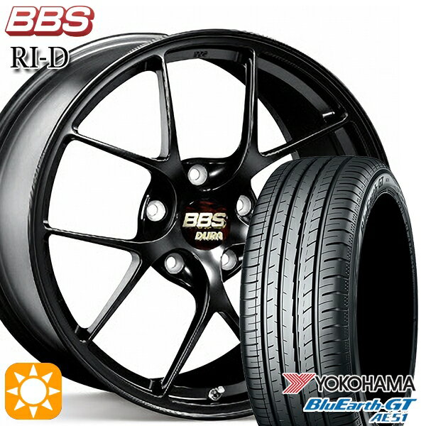 【取付対象】プリウスα クラウン 235/35R19 91W ヨコハマ ブルーアースGT AE51 BBS RI-D マットブラック（MB） 19インチ 8.5J 5H114.3 サマータイヤホイールセット