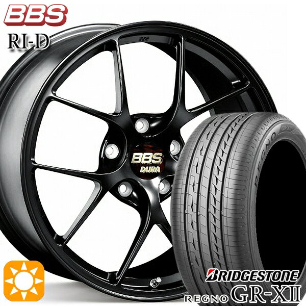 【取付対象】クラウン マークX 225/40R19 89W ブリヂストン レグノ GRX2 BBS RI-D マットブラック（MB） 19インチ 8.5J 5H114.3 サマータイヤホイールセット