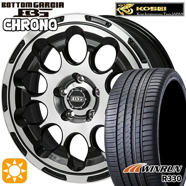 【取付対象】フォレスターSK9/SKE エクストレイル 225/55R17 101W XL ウィンラン R330 コーセイ ボトムガルシア クロノ ブラックポリッシュ 17インチ 7.0J 5H114.3 サマータイヤホイールセット