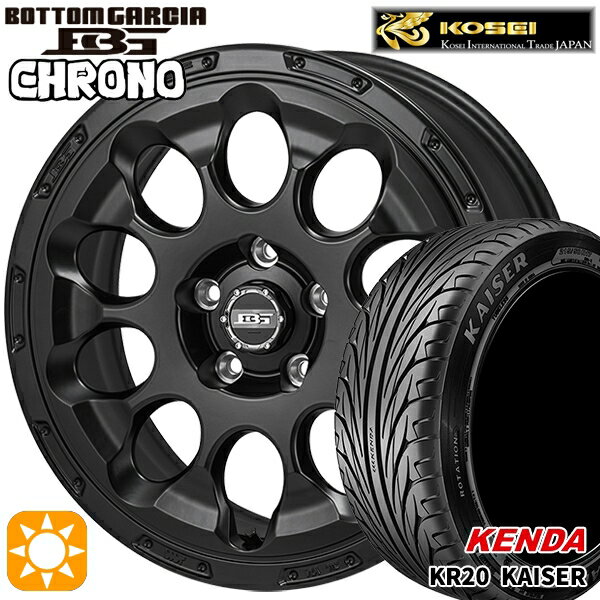 【取付対象】アイシス ノア 215/45R17 91H ケンダ カイザー KR20 コーセイ ボトムガルシア クロノ セミグロスブラック 17インチ 7.0J 5H114.3 サマータイヤホイールセット