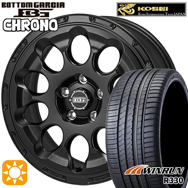 【取付対象】フォレスターSK9/SKE エクストレイル 225/55R17 101W XL ウィンラン R330 コーセイ ボトムガルシア クロノ セミグロスブラック 17インチ 7.0J 5H114.3 サマータイヤホイールセット