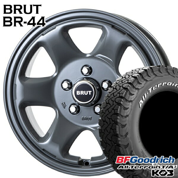 【取付対象】JEEPラングラー 285/70R17 121/118S RWL BFグッドリッチ オールテレーン T/A KO3 ブルート BR-44 コンクリート 17インチ 7.5J 5H127 サマータイヤホイールセット