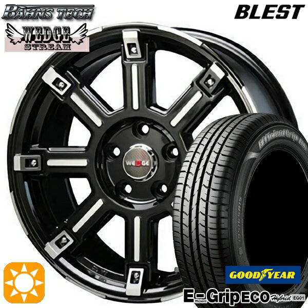 【取付対象】エスティマ ヤリスクロス 215/60R16 95H グッドイヤー エフィシェントグリップ エコ EG01 ブレスト バーンズテック エッジストリーム ブラックポリッシュ 16インチ 7.0J 5H114.3 サマータイヤホイールセット