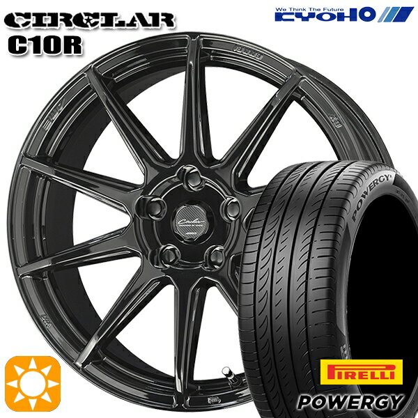 【取付対象】215/50R17 95W XL ピレリ パワジー KYOHO サーキュラー C10R グロスブラック 17インチ 7.0J 5H114.3 サマータイヤホイールセット