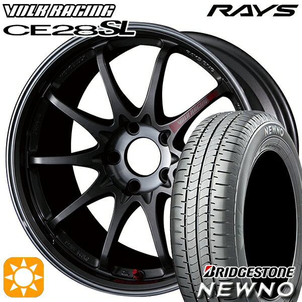 【取付対象】215/45R17 91W XL ブリヂストン ニューノ RAYS ボルクレーシング CE28 SL PG 17インチ 7.5J 5H114.3 サマータイヤホイールセット