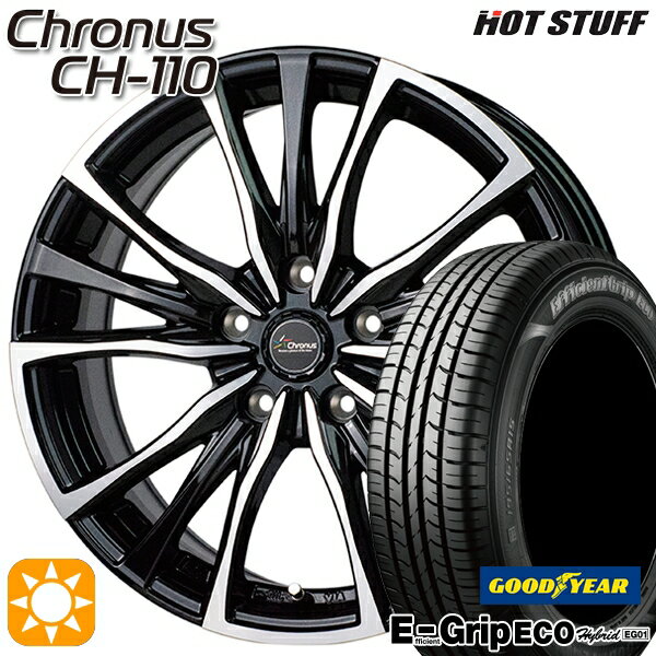 【取付対象】リーフ レヴォーグ 215/50R17 91V グッドイヤー エフィシェントグリップ エコ EG01 HotStuff ホットスタッフ クロノス CH-110 17インチ 7.0J 5H114.3 サマータイヤホイールセット