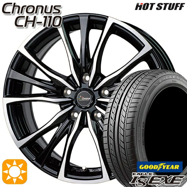 【取付対象】ハリアー アウトランダー 245/45R19 102W XL グッドイヤー イーグル LSEXE HotStuff ホットスタッフ クロノス CH-110 19インチ 8.0J 5H114.3 メタリックブラックポリッシュ サマータイヤホイールセット