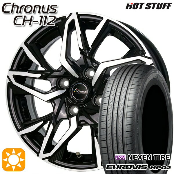 5/18 D会員限定P13倍★ 175/65R14 ネクセン ロードストーン ユーロビズ HP02 HotStuff ホットスタッフ クロノス CH-112 14インチ 5.5J 4H100 サマータイヤホイールセット