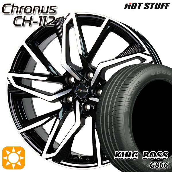 【取付対象】マークX スカイライン 225/45R18 95W XL キングボス G866 HotStuff ホットスタッフ クロノス CH-112 18インチ 7.0J 5H114.3 サマータイヤホイールセット