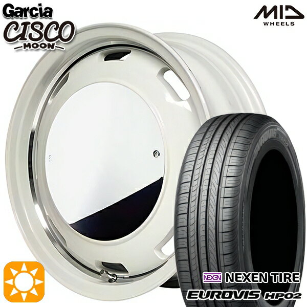 【取付対象】155/65R14 ネクセン ロードストーン ユーロビズ HP02 MID ガルシアシスコムーン ホワイト 14インチ 4.5J 4H100 サマータイヤホイールセット