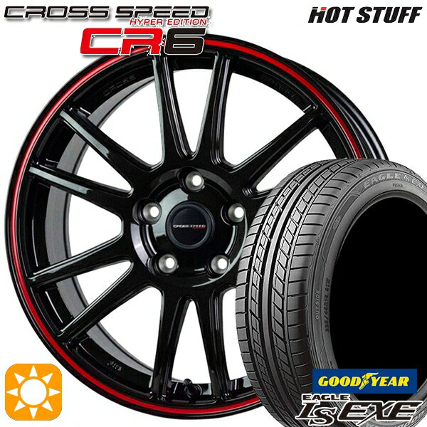 【最大2,000円OFFクーポン】アイシス ノア 215/45R17 91W XL グッドイヤー イーグル LSEXE HotStuff ホットスタッフ クロススピード CR6 グロスガンメタレッドライン 17インチ 7.0J 5H114.3 サマータイヤホイールセット