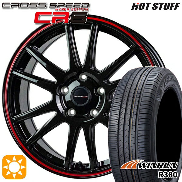 【取付対象】マツダ6 エクストレイル 225/60R18 104V XL ウィンラン R380 HotStuff ホットスタッフ クロススピード CR6 グロスガンメタレッドライン 18インチ 7.5J 5H114.3 サマータイヤホイールセット