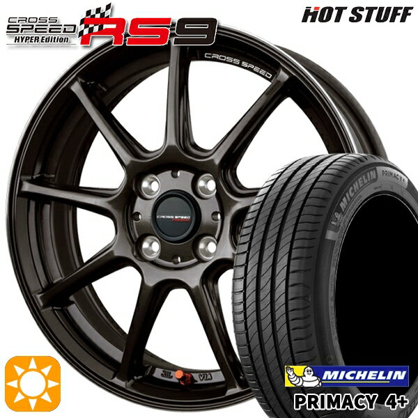 【取付対象】マツダ2 ノート 205/45R17 88W XL ミシュラン プライマシー4プラス HotStuff ホットスタッフ クロススピード RS9 GGM 17インチ 7.0J 4H100 サマータイヤホイールセット
