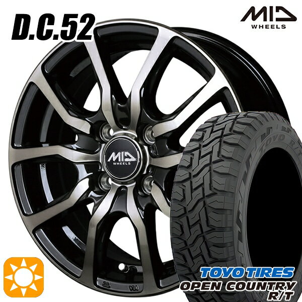 【取付対象】N-BOX 155/65R14 75Q トーヨー オープンカントリー R/T MID ユーロスピード DC52 ブラックポリッシュ+アーミーブラッククリア 14インチ 4.5J 4H100 サマータイヤホイールセット