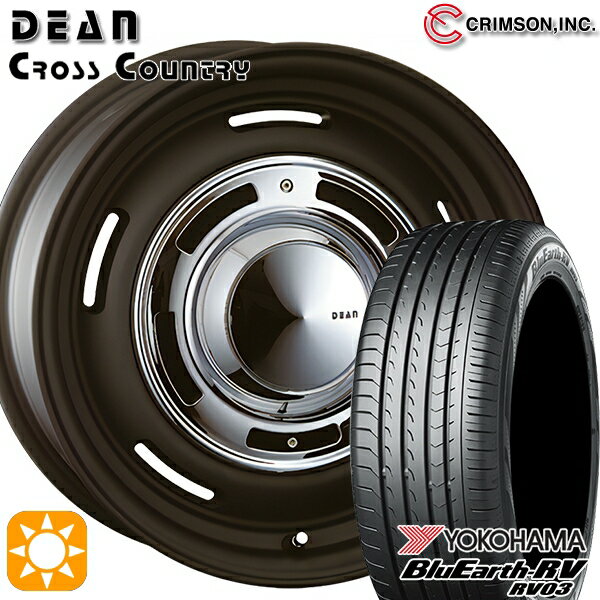 【取付対象】リーフ ノア 205/55R16 91W ヨコハマ ブルーアース RV03 クリムソン ディーン クロスカントリー マットブラック 16インチ 6.5J 5H114.3 サマータイヤホイールセット