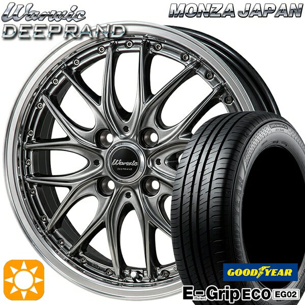 【取付対象】アクア クロスビー 185/55R16 83V グッドイヤー エフィシェントグリップ EG02 モンツァ ワーウィック ディープランド 16インチ 6.0J 4H100 サマータイヤホイールセット