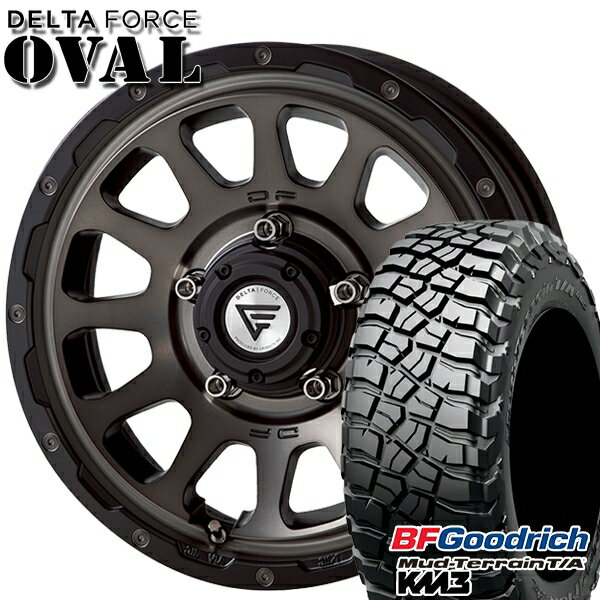 【取付対象】[5本セット]ジムニー LT225/75R16 115/112Q RBL BFグッドリッチ マッドテレーン T/A KM3 デルタフォース オーバル マットスモークポリッシュ 16インチ 5.5J 5H139.7 サマータイヤホイールセット