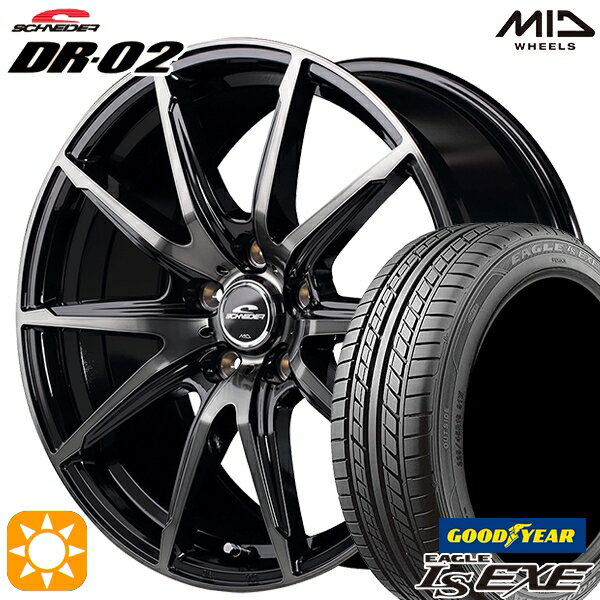 5/18 D会員限定P13倍★ アイシス ノア 215/45R17 91W XL グッドイヤー イーグル LSEXE MID シュナイダー DR02 ブラックポリッシュ＋ブラッククリア 17インチ 7.0J 5H114.3 サマータイヤホイールセット