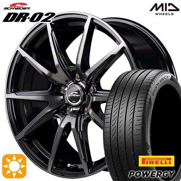 【取付対象】195/65R15 91V ピレリ パワジー MID シュナイダー DR02 ブラックポリッシュ＋ブラッククリア 15インチ 6.0J 5H114.3 サマータイヤホイールセット