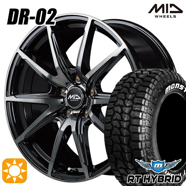 【取付対象】195/65R15 91S RWL モンスタ RTハイブリッド MID シュナイダー DR02 ブラックポリッシュ＋ブラッククリア 15インチ 6.0J 5H114.3 サマータイヤホイールセット