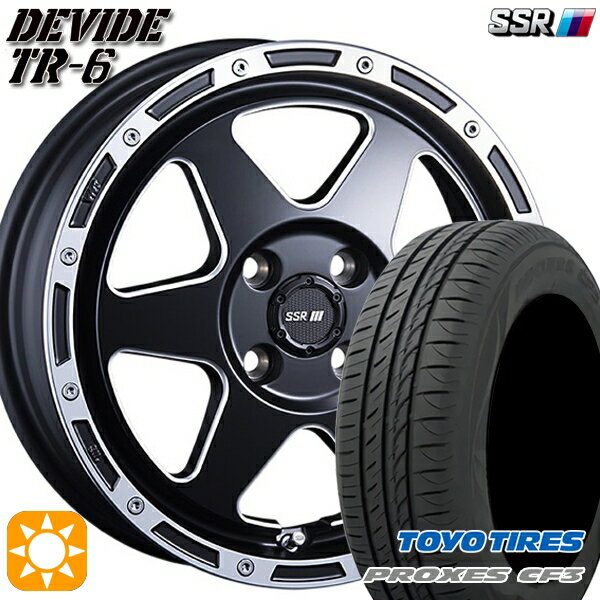 【取付対象】アクア デミオ ノート 195/55R16 91V XL トーヨー プロクセス CF3 SSR ディバイド TR6 フラットブラックポリッシュ 16インチ 6.5J 4H100 サマータイヤホイールセット