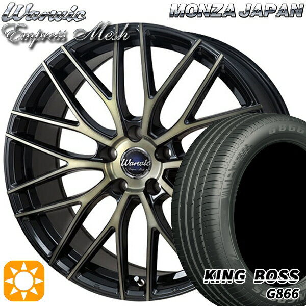 【取付対象】リーフ レヴォーグ 215/50R17 95W XL キングボス G866 モンツァ ワーウィック エンプレスメッシュ ブラッククリア/ポリッシュ 17インチ 7.0J 5H114.3 サマータイヤホイールセット
