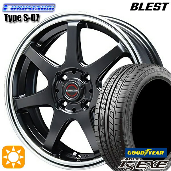 【取付対象】195/45R16 84W XL グッドイヤー イーグル LSEXE BLEST ユーロマジック タイプS-07 セミグロスブラック 16インチ 6.0J 4H100 サマータイヤホイールセット