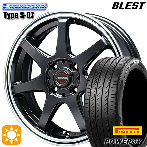 【最大2,000円OFFクーポン】195/55R16 87V ピレリ パワジー BLEST ユーロマジック タイプS-07 セミグロスブラック 16インチ 6.0J 4H100 サマータイヤホイールセット