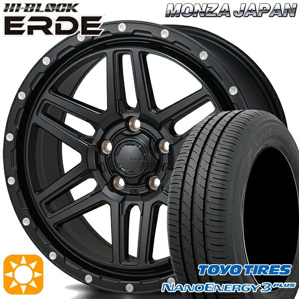 【取付対象】215/50R17 91V トーヨー ナノエナジー3プラス モンツァ ハイブロック エルデ サテンブラック/ミーリング 17インチ 7.5J 5H114.3 サマータイヤホイールセット