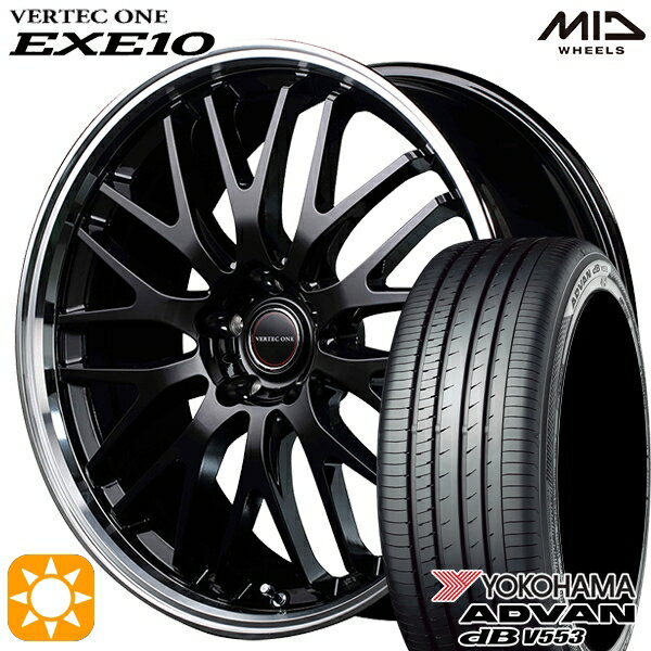 【取付対象】リーフ レヴォーグ 215/50R17 95V XL ヨコハマ アドバンデシベル V553 MID ヴァーテックワン EXE10 グロッシーブラック/リムポリッシュ 17インチ 7.0J 5H114.3 サマータイヤホイールセット