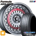 【取付対象】215/50R18 92W ファルケン アゼニス FK520L SSR フォーミュラ エアロメッシュ シルバー/レッドリング 18インチ 7.0J 5H114.3 サマータイヤホイールセット