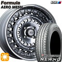 【取付対象】195/45R16 84V ブリヂストン ニューノ SSR フォーミュラ エアロメッシュ チタンシルバー/ブラックリング 16インチ 6.0J 4H100 サマータイヤホイールセット(2)