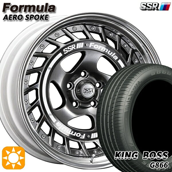 【取付対象】225/55R19 99W キングボス G866 SSR フォーミュラ エアロスポーク チタンシルバー 19インチ 8.0J 5H114.3 サマータイヤホイールセット