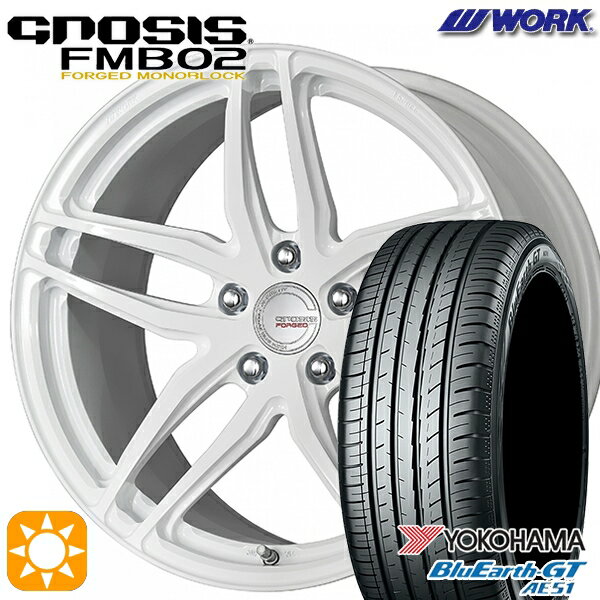 【取付対象】プリウスα クラウン 235/35R19 91W ヨコハマ ブルーアースGT AE51 WORK グノーシス FMB02 ペイント/ホワイト 19インチ 8.0J 5H114.3 サマータイヤホイールセット