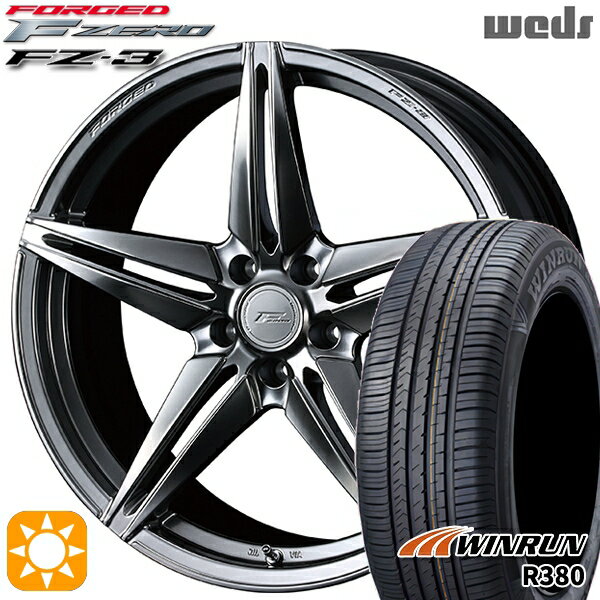 【取付対象】マツダ6 エクストレイル 225/60R18 104V XL ウィンラン R380 Weds ウェッズ 鍛造 F ZERO FZ-3 ダイヤモンドブラック 18インチ 8.0J 5H114.3 サマータイヤホイールセット