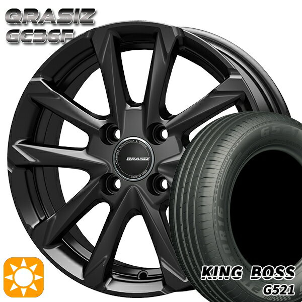 【最大2,000円OFFクーポン】175/65R14 82H キングボス G521 コーセイ クレイシズ GC36F グロッシーブラック 14インチ 5.0J 4H100 サマータイヤホイールセット