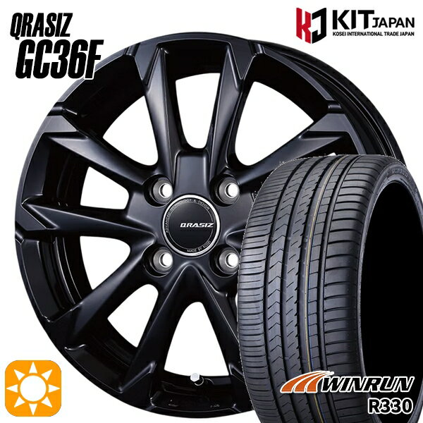 【取付対象】195/40R17 81W XL ウィンラン R330 コーセイ クレイシズ GC36F グロッシーブラック 17インチ 6.0J 4H100 サマータイヤホイールセット