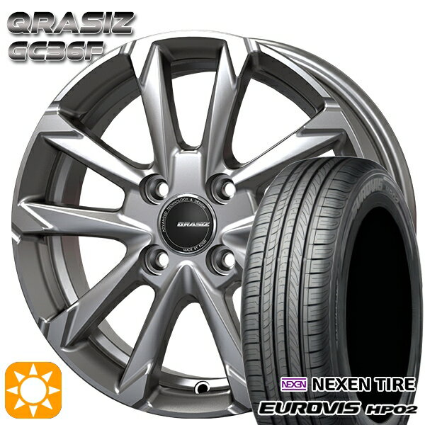 【取付対象】165/65R14 ネクセン ロードストーン ユーロビズ HP02 コーセイ クレイシズ GC36F ブライトシルバー 14インチ 5.0J 4H100 サマータイヤホイールセット