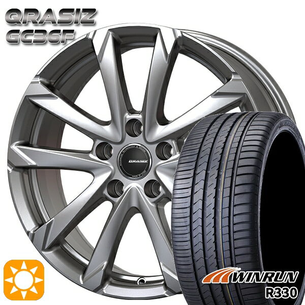 【取付対象】リーフ アクセラ 205/55R16 91V ウィンラン R330 コーセイ クレイシズ GC36F ブライトシルバー 16インチ 6.5J 5H114.3 サマータイヤホイールセット