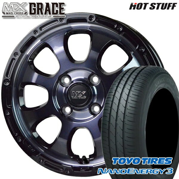 【取付対象】エブリィワゴン 165/60R14 75H トーヨー ナノエナジー3 HotStuff マッドクロス グレイス BKC/BK 14インチ 4.5J 4H100 サマータイヤホイールセット