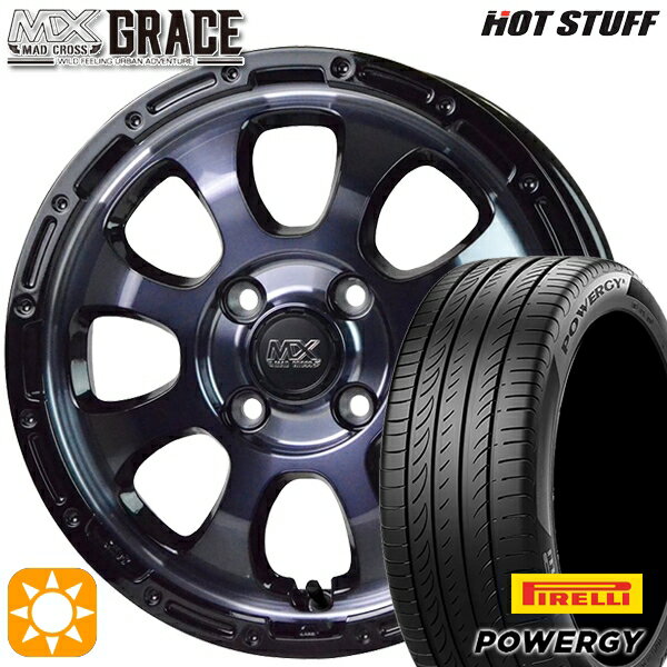 【取付対象】タントカスタム NBOX 165/55R15 75H ピレリ パワジー HotStuff マッドクロス グレイス BKC/BK 15インチ 4.5J 4H100 サマータイヤホイールセット