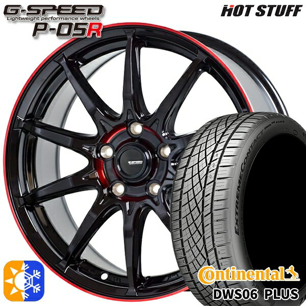 セレナ 215/40R18 89Y XL コンチネンタル DWS06+ HotStuff ジースピード P-05R 18インチ 7.0J 5H114.3 ブラックレッドクリア オールシーズンタイヤホイールセット