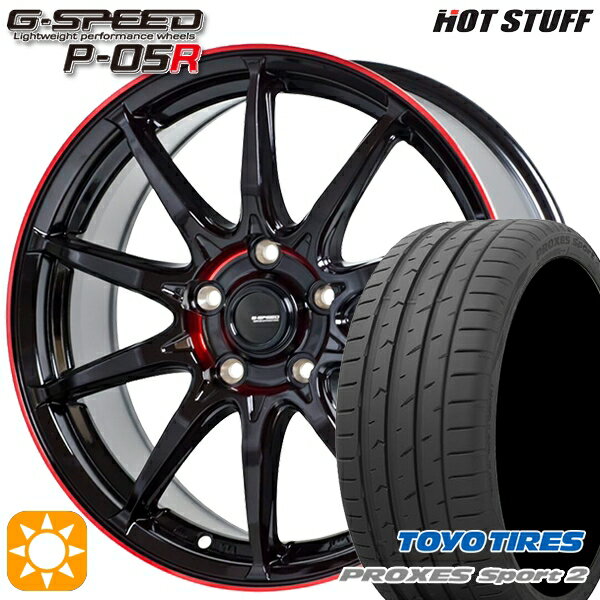 【取付対象】アクセラ マツダ3 225/40R18 92Y XL トーヨー プロクセススポーツ2 HotStuff ジースピード P-05R ブラックレッドクリア 18インチ 7.0J 5H114.3 サマータイヤホイールセット
