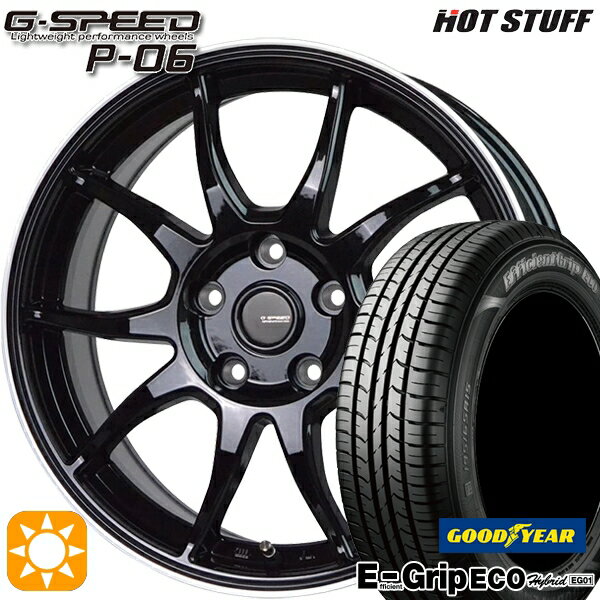 【取付対象】エスクァイア セレナ 195/65R15 91H グッドイヤー エフィシェントグリップ エコ EG01 HotStuff ジースピード P-06 MB/RP 15インチ 6.0J 5H114.3 サマータイヤホイールセット